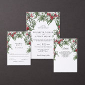 Rustieke dennenbessen Winter Kerstmis bruiloft Kaart (Personaliseer de collectie van deze zelfstandige maker.)