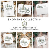 Pine Tree Rustic Christmas Feestdagenkaart