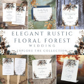 Rustic Floral Pinecones Song Request RSVP Briefkaa Uitnodiging Briefkaart