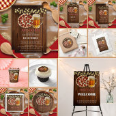 Rustiek Pizza & Bier Baby shower Kaart