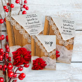 Rustic Poinsettia Lace Winter Weddenschap Bedankkaart