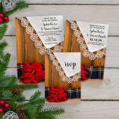 Rustic Poinsettia en Pset Winter Vrijgezellenfeest Kaart