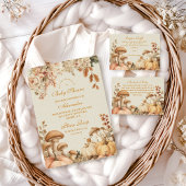 Rustieke pompoen paddestoel Baby shower Kaart