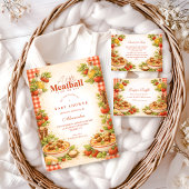 Rustic Red Gingham Little Meatball Baby Shower Kaart