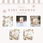 Rustic Reindeer Winter Baby Shower Kaart