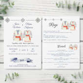 Rustieke Roemeense bruiloft traditionele folk kost Kaart (Personaliseer de collectie van deze zelfstandige maker.)