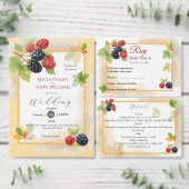 Rustiek Romantisch Herfst Berry Wedding Programma Handwaaier (Personaliseer de collectie van deze zelfstandige maker.)