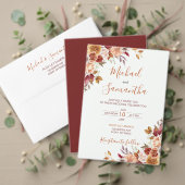 Rustiek Roos en Chrysanthemum herfstbruiloft Menu (Personaliseer deze collectie van deze onafhankelijke maker. Test)