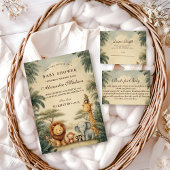 Rustic Safari Friends Baby Shower Kaart