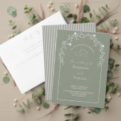 Landelijke saliegroene bloemen bruiloftsinvatie kaart (Personaliseer deze collectie van deze onafhankelijke maker. Test)