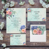 Budget rustieke hortensia's op vervaagde groene br flyer