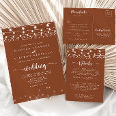 Rustieke String Lights Terracotta Bruiloft Plaats  Plaatskaartje