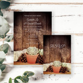 Rustige Succulents Barn Wood Wedding Save the Date Kaart