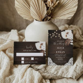 Rustieke Houten Zomer Boho Bloemen Bruiloft Kaart