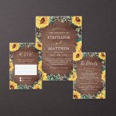 Rustic Sunflower Babys Breath Wood Weddenschap Etiket (Personaliseer de collectie van deze zelfstandige maker.)