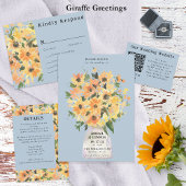 Waterverf Rustige zonnebloem Bouquet Programmakaart