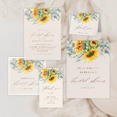 Elegante Rustieke Zonnebloem Bruidsdiner Papieren Bekers