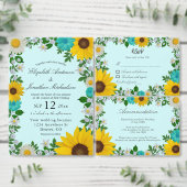Rustige zonnebloem Daisy Floral Reception Informatiekaartje (Personaliseer de collectie van deze zelfstandige maker.)