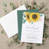 Rustige zonnebloem Eucalyptus Folded Wedding Programma (Personaliseer deze collectie van deze onafhankelijke maker. Test)