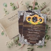 Rustic Wood Lace Sunflower Wedding Servet (Personaliseer deze collectie van deze onafhankelijke maker. Test)