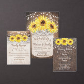 Rustic Jar Sunflower Wood bruiloft Uitnodigingen (Personaliseer de collectie van deze zelfstandige maker.)