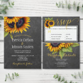 Zonnebloemen krijtbord heer en mevrouw script brui servet (Personaliseer de collectie van deze zelfstandige maker.)