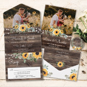 Rustige zonnebloem Eucalyptus Wood Weddenschap Bedankkaart