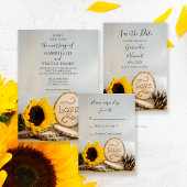 Rustic Sunflower Woodland Wedding Save the Date Magneet