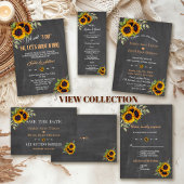 Rustige Waterverf - Sunflower Chalk Wedding Progra Flyer