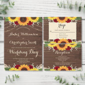 Rustiek Land Zonnebloemen Rozen Bruiloft Website Informatiekaartje (Personaliseer de collectie van deze zelfstandige maker.)