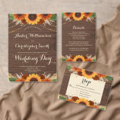 Rustige zonnebloemen Boho Rozen Weddenschap Briefkaart (Personaliseer de collectie van deze zelfstandige maker.)