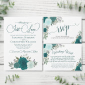 Blauwgroen Boho Chic Floral BUDGET Weddenschap (Personaliseer de collectie van deze zelfstandige maker.)