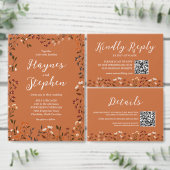 Landelijke Terracotta Bloemige Trouwmenu Menu (Personaliseer de collectie van deze zelfstandige maker.)