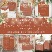 String Lights Bloemen Terracotta Bruiloft Favor Ronde Sticker