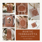 Terracotta Rustic Papel Picado Bewaar de datum Save The Date