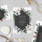 Elegant Tropical Botanical Diamond Weddenschap Det Informatiekaartje