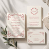 Rustieke  Chinoiserie Crimson Rode bruiloft Save The Date