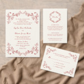 Rustieke  Chinoiserie Crimson Rode bruiloft Save The Date (Personaliseer de collectie van deze zelfstandige maker.)