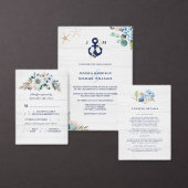 Nautical Anchor Floral Rustic Beach Save the Date Uitnodiging Briefkaart (Personaliseer de collectie van deze zelfstandige maker.)