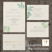 Botanical Gold Greenery Wedding Save Datum Save The Date