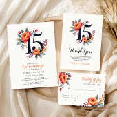 Rustieke Waterverf Bloemen 15e Verjaardag Quincean Save The Date