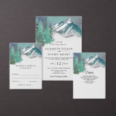 Rustige Waterverf bergen Pine Winter Wedding RSVP Kaartje (Personaliseer de collectie van deze zelfstandige maker.)