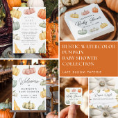 Rustic Waterverf Pumpkin Baby shower Kaart