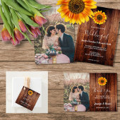 Rustieke zonnebloem foto magnetisch Save the Date Magnetische Uitnodiging