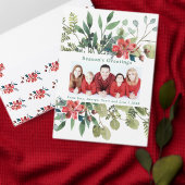 Rustieke Waterverf wintergroen met rode bloemen Cadeaulabel (Personaliseer de collectie van deze zelfstandige maker.)
