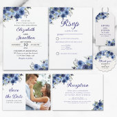 Boho-Inspired Navy Blooms – Wedding RSVP