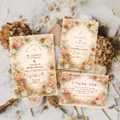 Rustic Western Floral Arch Wedding Kaart