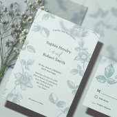 Rustiek Roos Goud Bloemen Bruiloft Save the date Folie Uitnodiging Briefkaart