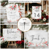 Rustieke Winter Holly & Pine Wedding Save The Date