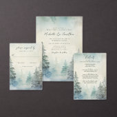 Rustieke Winter Pine Forest Woodland bruiloft Save The Date (Personaliseer de collectie van deze zelfstandige maker.)